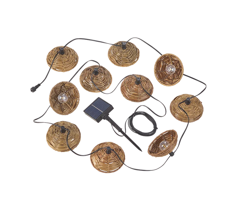 Guirnalda decorativa de exterior Trio Mood LED solar portátil 10 luces negro mate R74761932