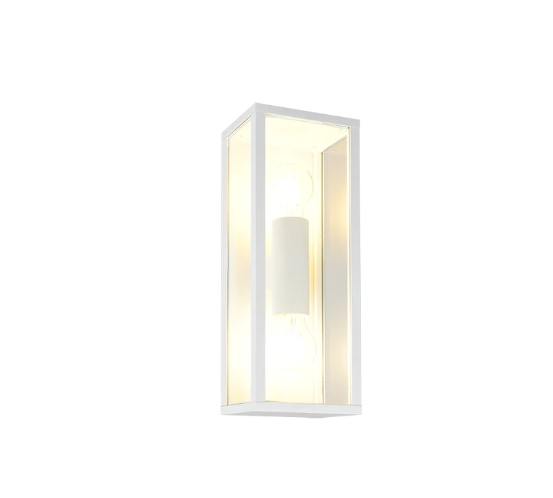Aplique de exterior Trio Garonne 2 luces blanco mate IP44 38cm 201860231