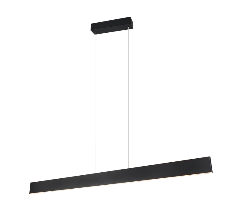 Lámpara de techo colgante Trio Galway LED negro mate CCT regulable táctil 150cm 349710132