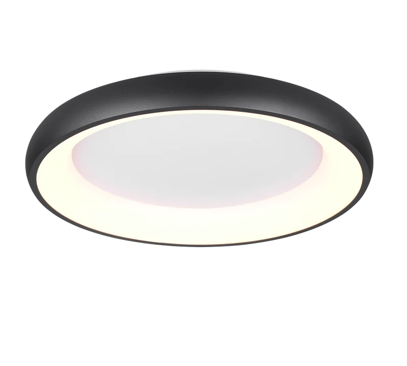 Plafón de techo Trio Cardona LED negro mate regulable Ø62cm 649616032