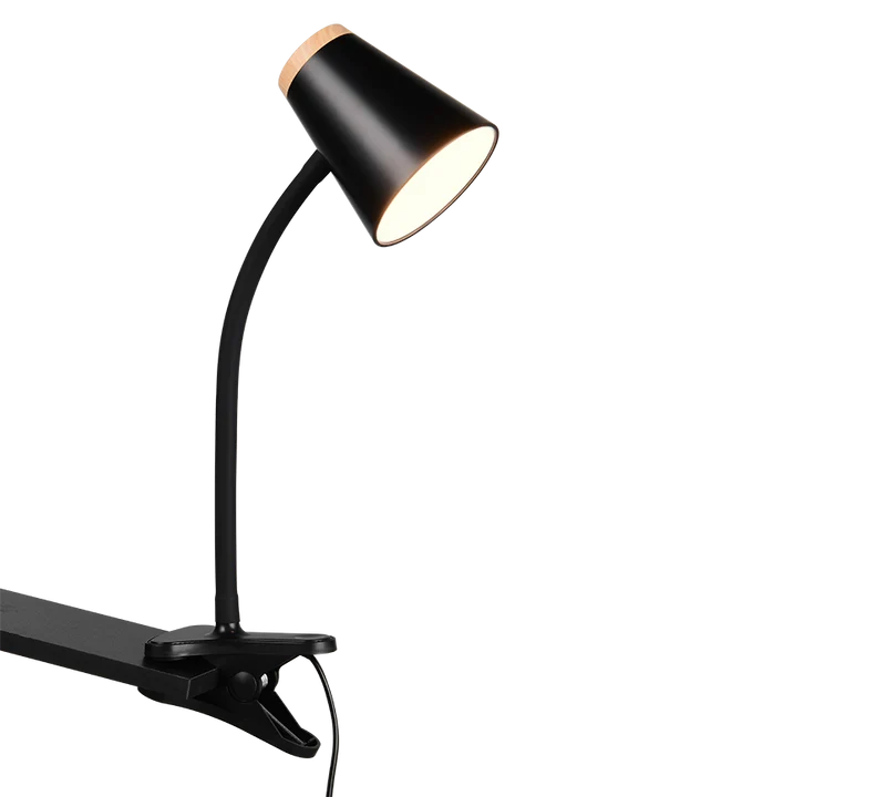 Flexo con pinza Trio Pongo LED negro 3000K R25831102