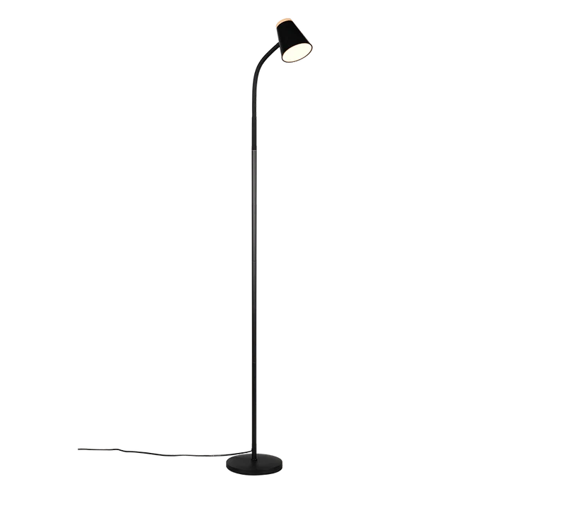 Lámpara de pie Trio Pongo LED negro 3000K 145cm R45831102