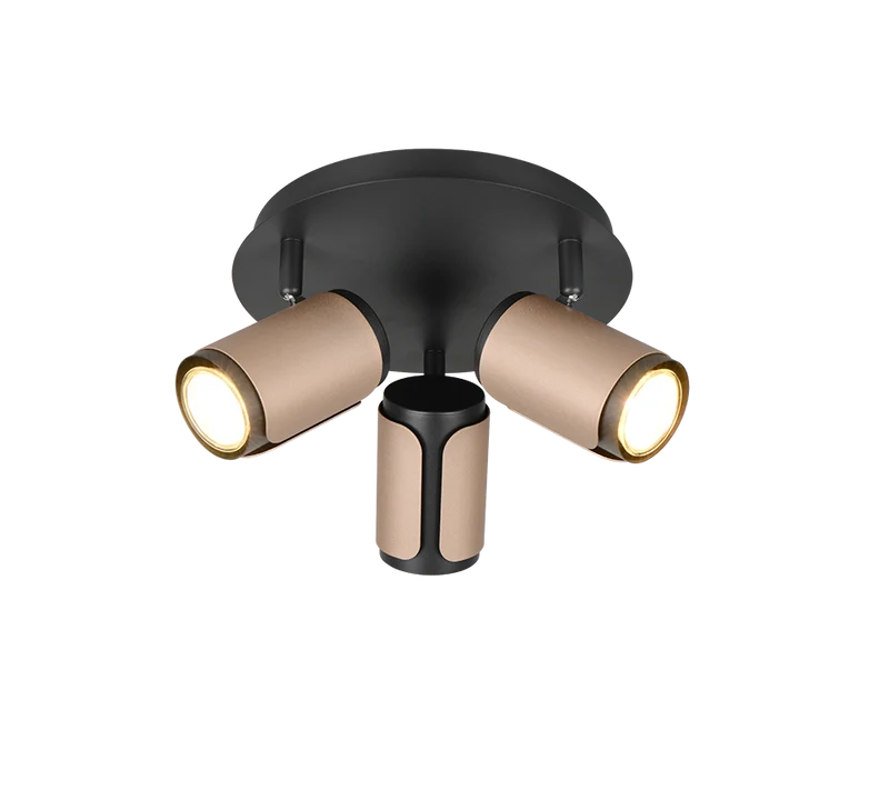Foco Trio Gillan 3 luces marrón café 30cm 814530365