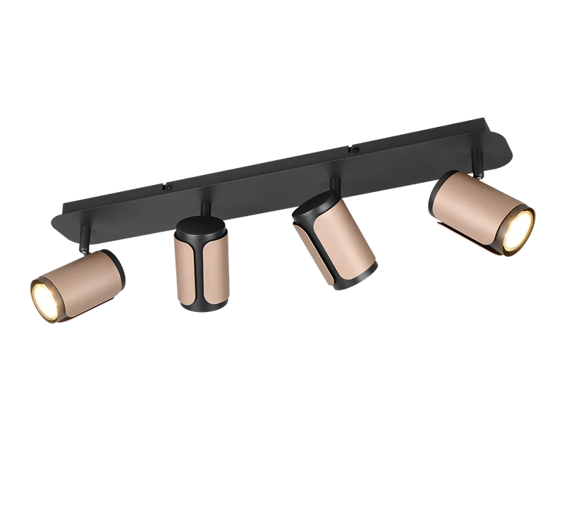 Foco Trio Gillan 4 luces marrón café 60cm 814500465 para salón y comedor