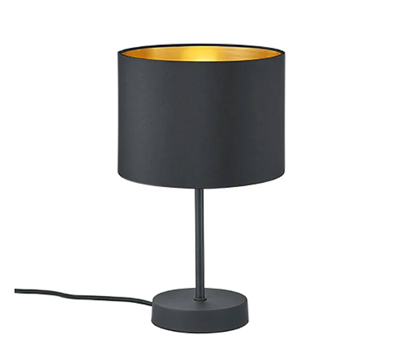 Lámpara de sobremesa Trio Hostel negro mate 33cm 508200179