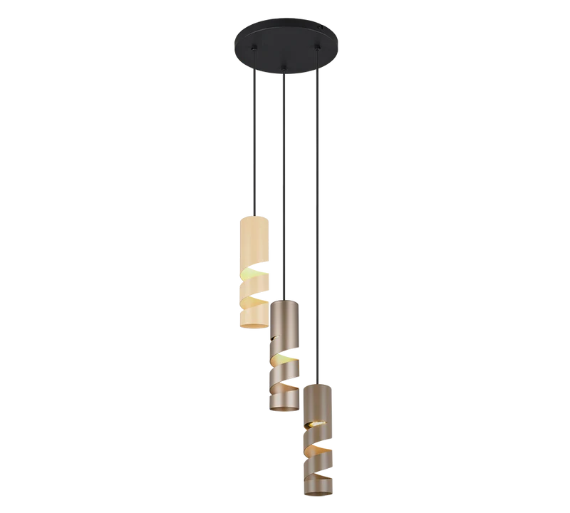 Lámpara de techo colgante Trio Stream 3 luces multicolor 150cm 364030317