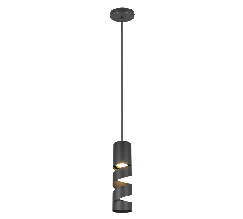 Lámpara de techo colgante Trio Stream negro mate 150cm 364000132