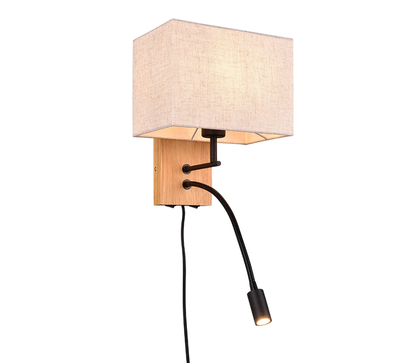 Aplique de pared Trio Nilam madera natural 212870236