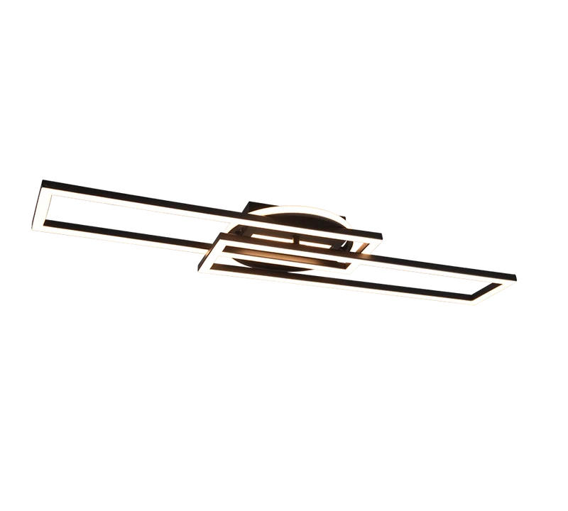 Plafón de techo Trio Twister grande LED negro mate CCT regulable con mando 90,5cm R67183132
