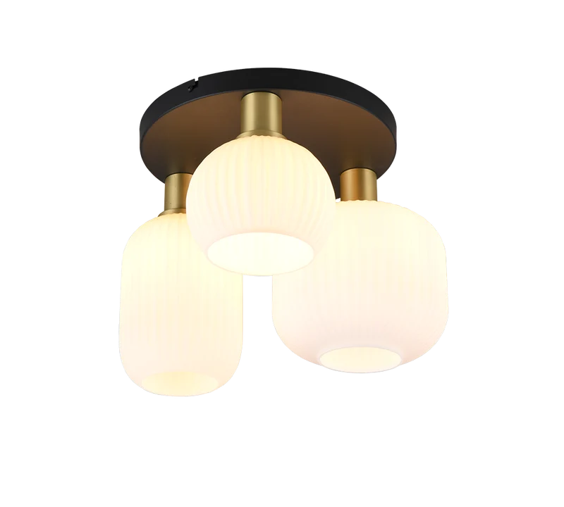 Plafón de techo Trio Diva 3 luces bronce mate Ø39cm 619800308