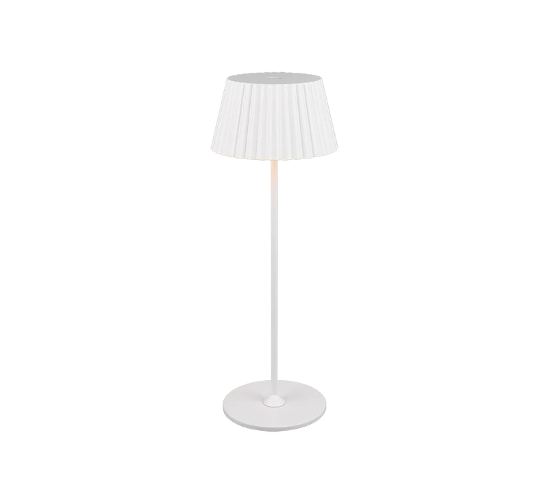 Lámpara de sobremesa de exterior Trio Suarez LED portátil blanco mate 3000K IP44 R57706131