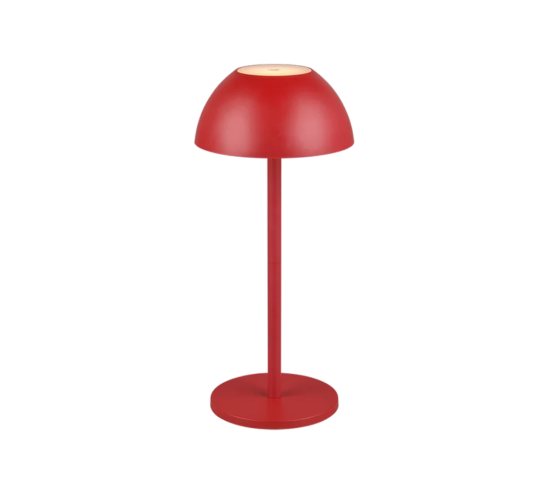 Lámpara de sobremesa de exterior Trio Ricardo LED portátil rojo 3000K táctil IP54 R54106110