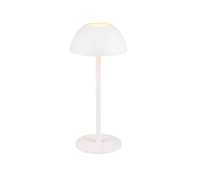 Lámpara de sobremesa de exterior Trio Ricardo LED portátil blanco mate 3000K IP54 R54106131