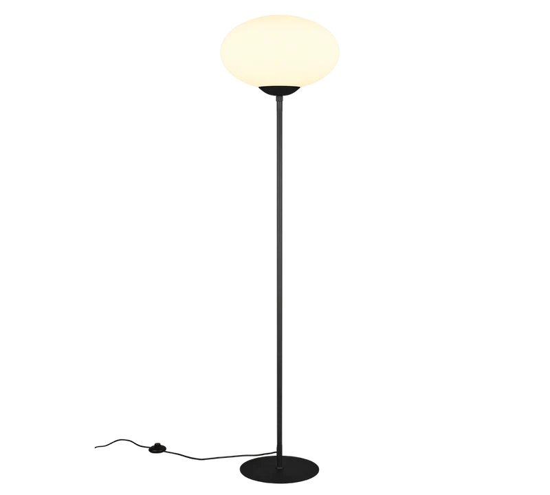 Lámpara de pie salón Trio Fomento negro 150cm 463100132