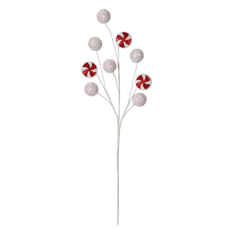 Art.4237 Vara Caramelo/Esfera Nevada 66cm 1pz