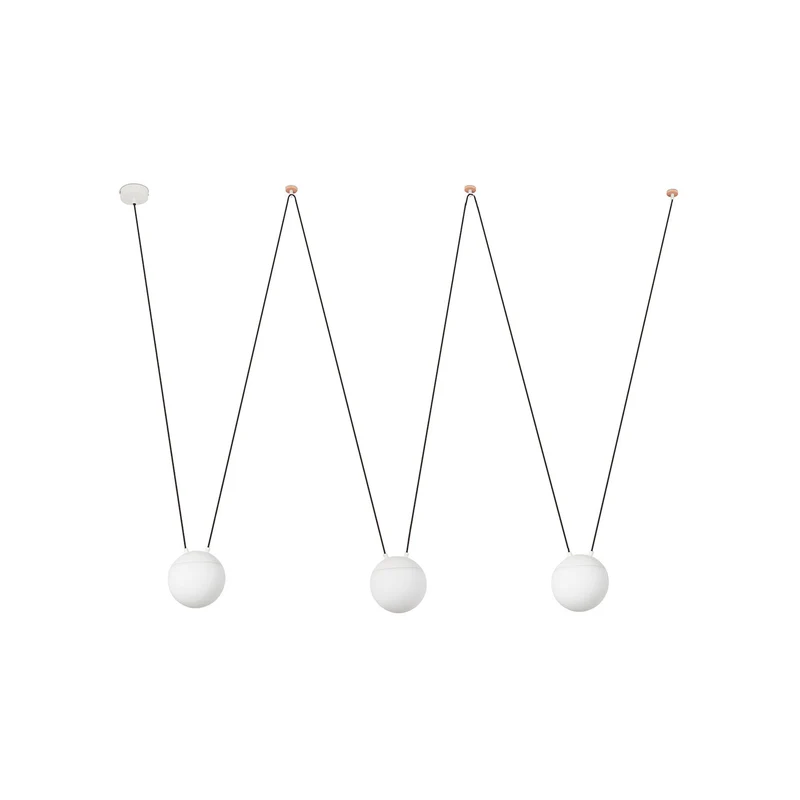 Lámpara de techo colgante Faro Mine grande 3 luces E27 LED opal 28209-3L