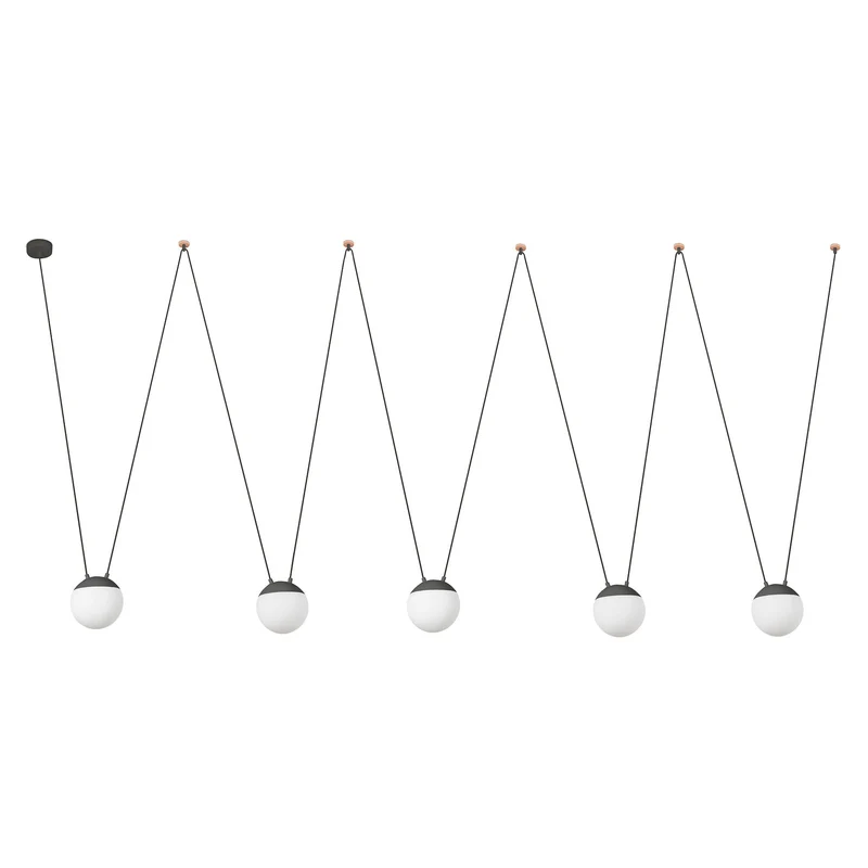 Lámpara de techo colgante Faro Mine grande 5 luces E27 LED opal 28376-5L