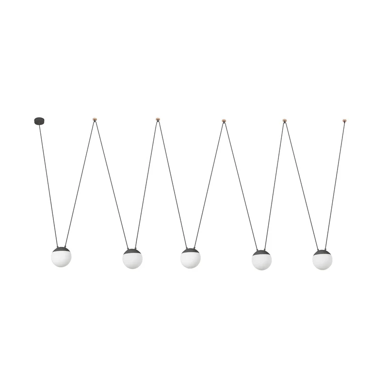 Lámpara de techo colgante Faro Mine grande 5 luces E27 LED opal 28210-5L