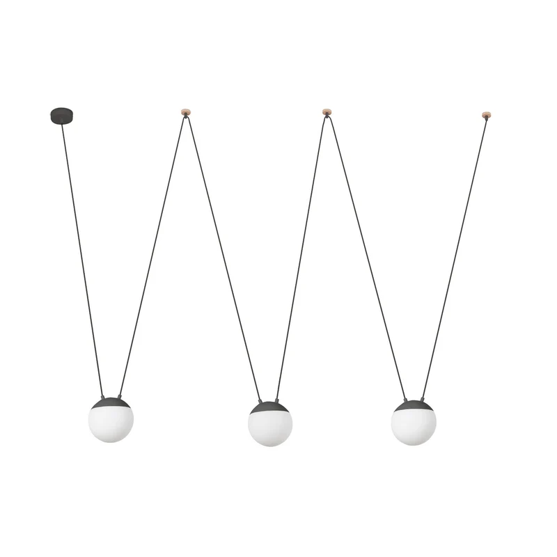 Lámpara de techo colgante Faro Mine grande 3 luces E27 LED opal 28210-3L