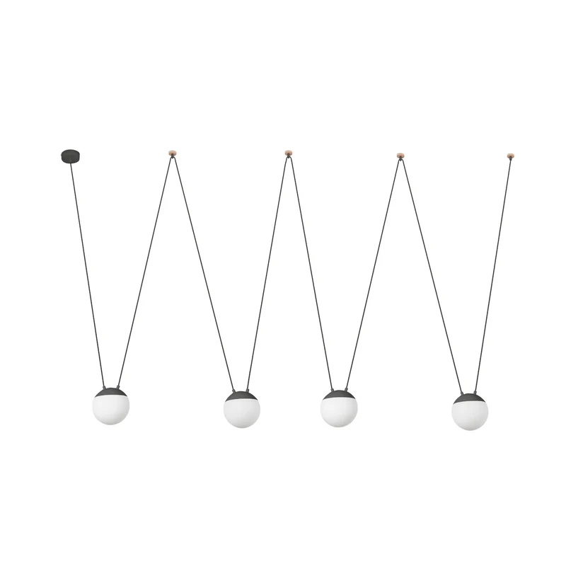 Lámpara de techo colgante Faro Mine grande 4 luces E27 LED opal 28210-4L
