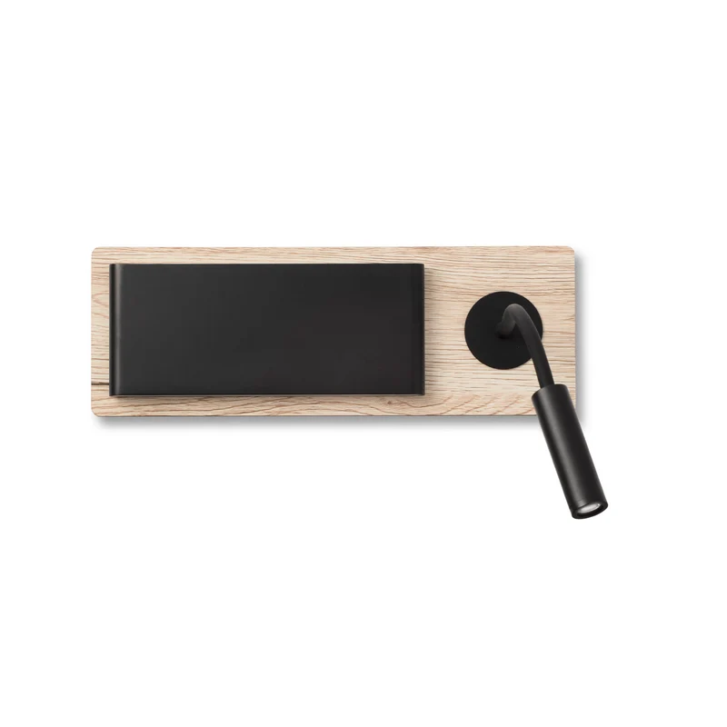 Lámpara de pared aplique Faro Mood con lector LED negro 3000K 20062 para dormitorio