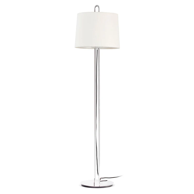 Lámpara de pie salón Faro Montreal E27 LED cromo y blanco Ø30cm 24037-07