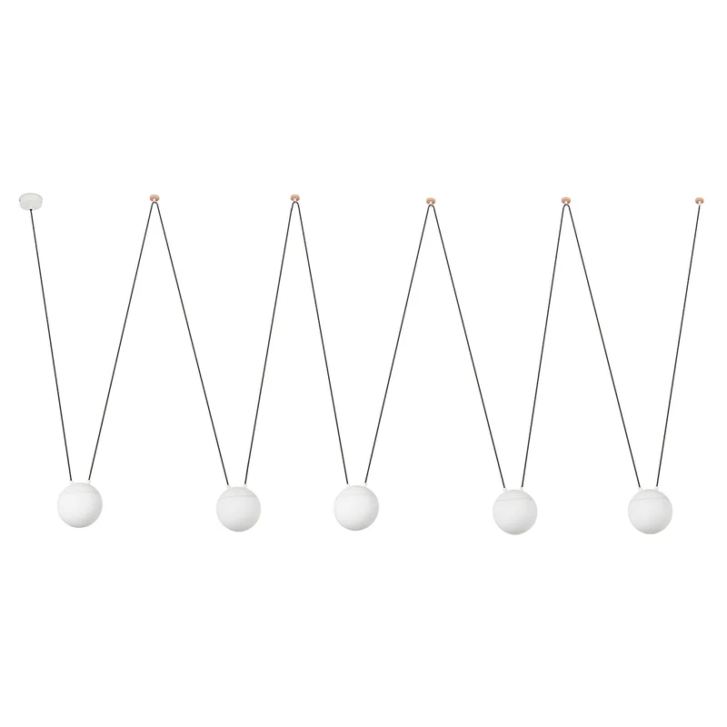 Lámpara de techo colgante Faro Mine grande 5 luces E27 LED opal 28375-5L