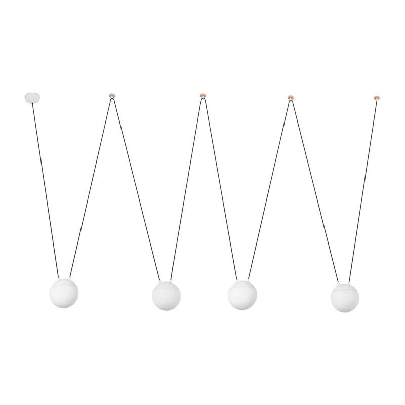 Lámpara de techo colgante Faro Mine grande 4 luces E27 LED opal 28375-4L