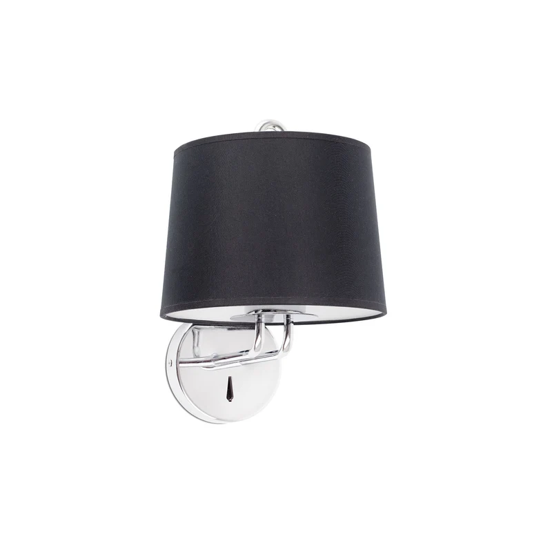 Lámpara de pared aplique Faro Montreal E27 LED cromo y negro 24031-03 para dormitorio y pasillo