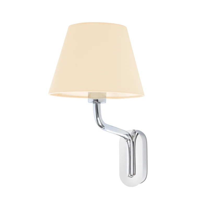 Lámpara de pared aplique Faro Eterna E27 LED cromo y beige 24005-11
