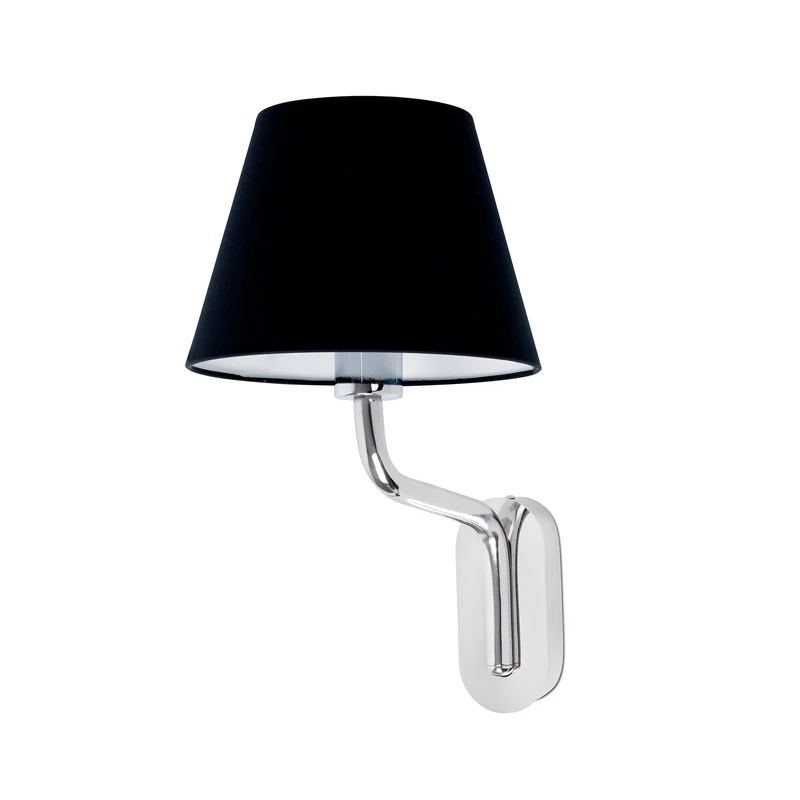 Lámpara de pared aplique Faro Eterna E27 LED cromo y negro 24005-12