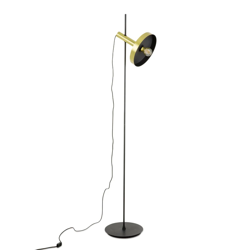 Lámpara de pie salón Faro Whizz E27 LED oro y negro 20164-96