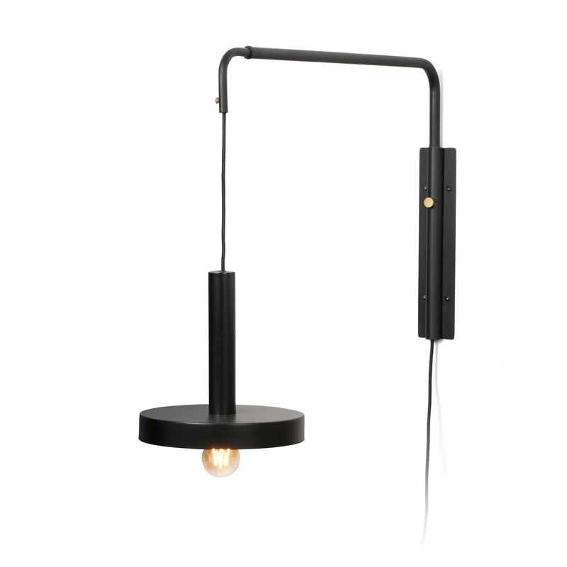 Lámpara de pared aplique Faro Whizz E27 LED negro Ø25cm 20167