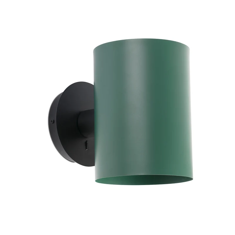 Lámpara de pared aplique Faro Guadalupe E27 LED negro y verde 20031-81