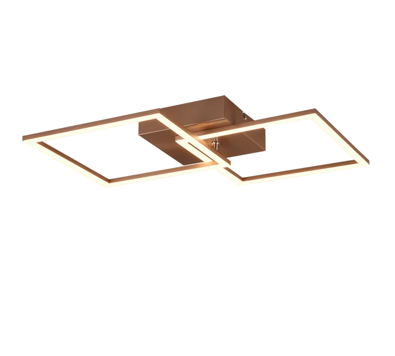 Plafón de techo Trio Trail LED marrón café 3000K 60cm R64492165 para salón y comedor