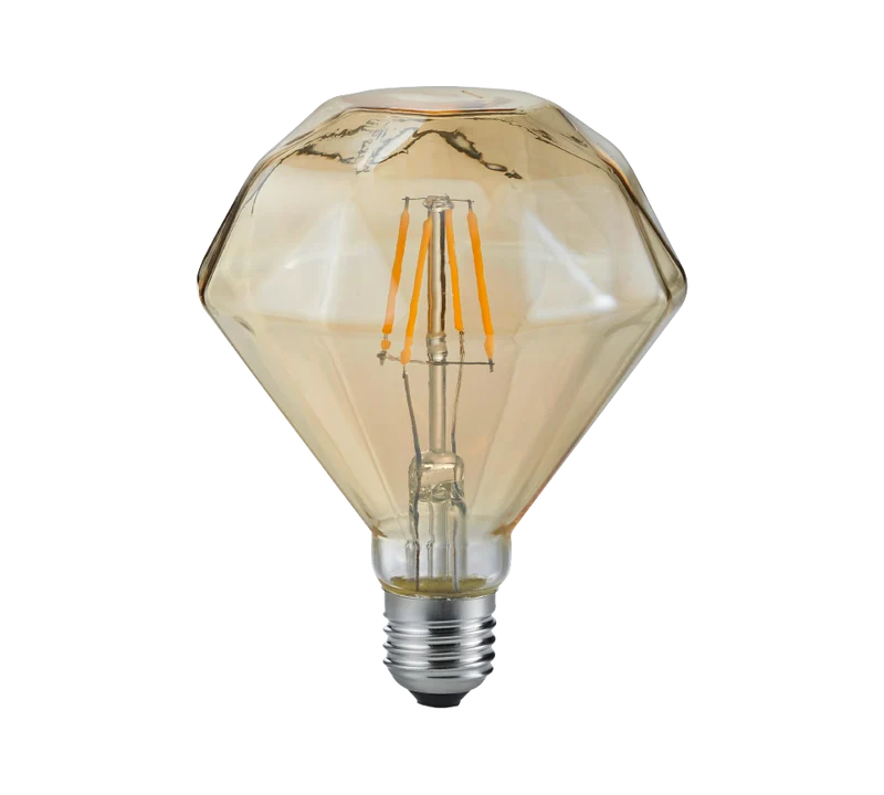 Bombilla Trio Diamant LED E27 ámbar 2700K Ø11cm 902-479