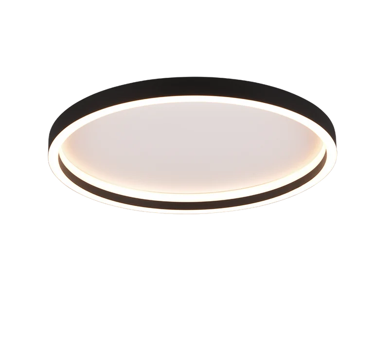 Plafón de techo Trio Rotonda LED negro mate 3000K Ø35cm R64502132