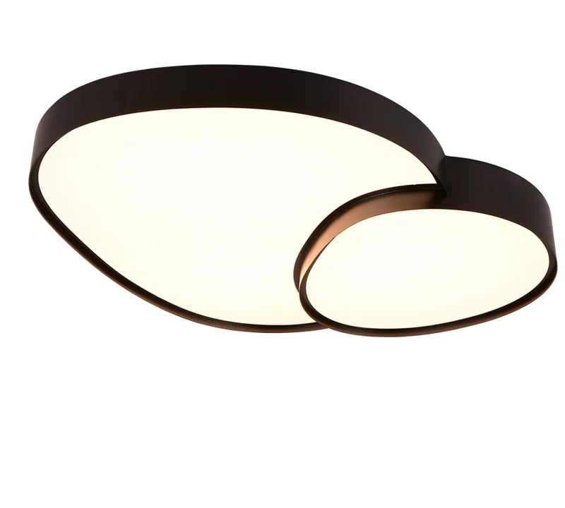 Plafón de techo Trio Rise LED negro mate CCT regulable con mando 77cm 647519232