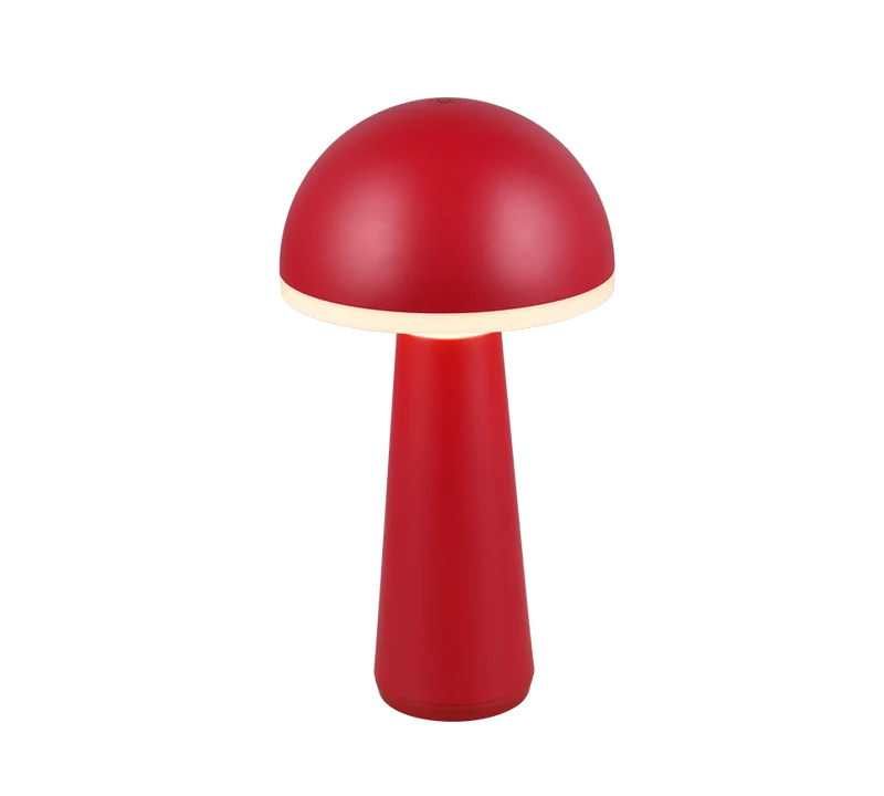 Lámpara de sobremesa portátil Trio Fungo LED rojo regulable táctil R57716110