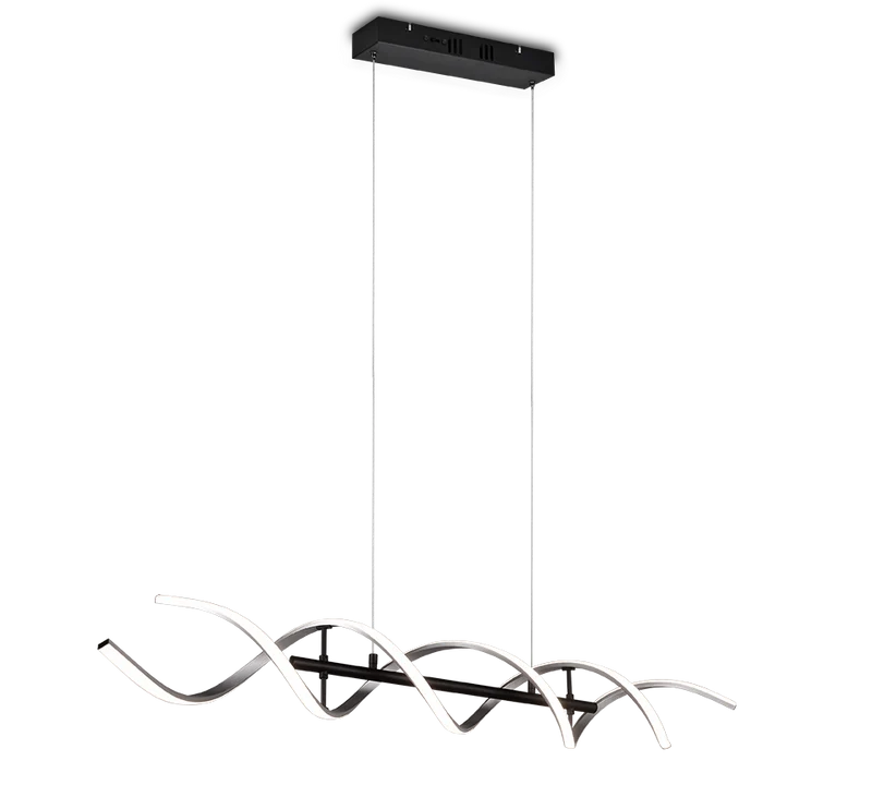 Lámpara de techo colgante Trio Sequence LED aluminio pulido regulable 150cm 341810205