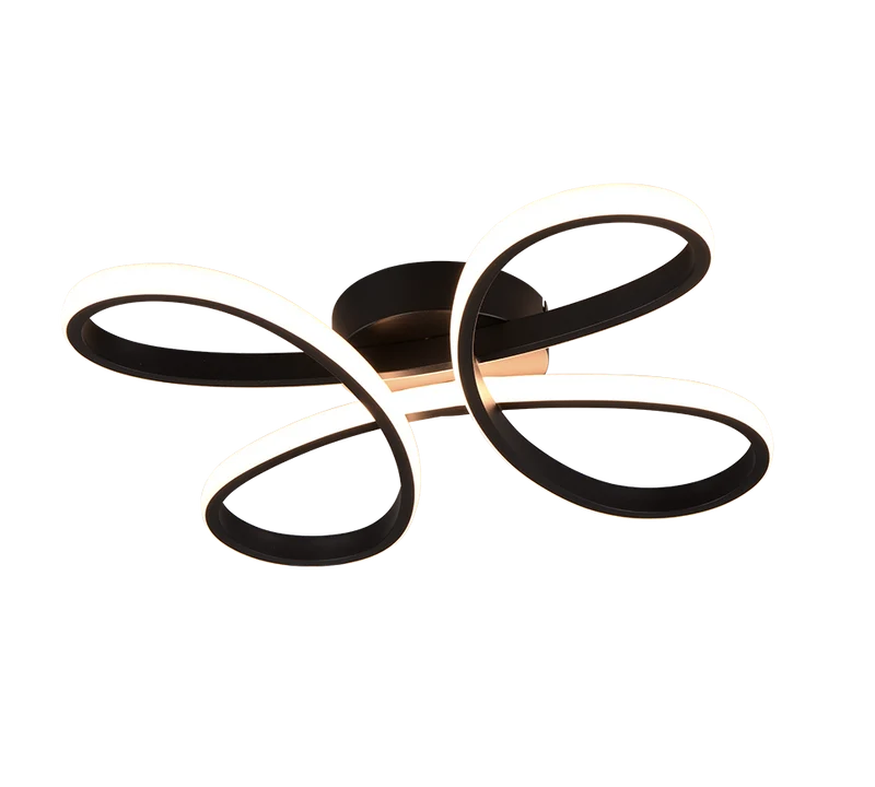 Plafón de techo Trio Fly LED negro mate 3000K regulable 40cm 645610132