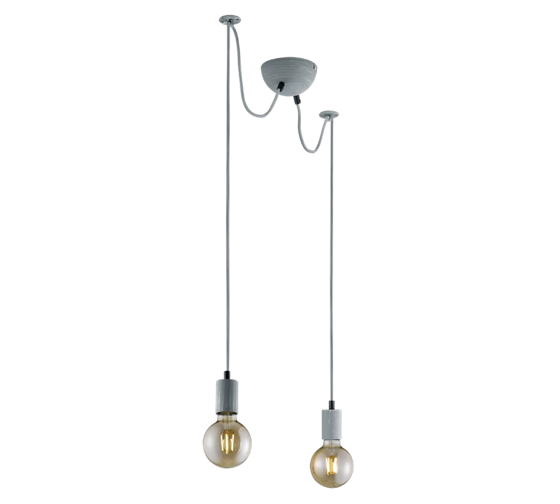 Lámpara colgante Trio Cord 2 luces gris ant. 310100261