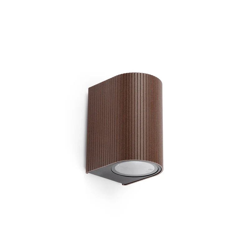 Aplique de exterior Faro Estela 10cm GU10 LED marrón oxido IP65 70324