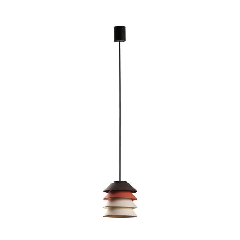 Lámpara colgante de exterior Faro Toba 24cm E27 LED marrón IP65 opal con florón 72126-167