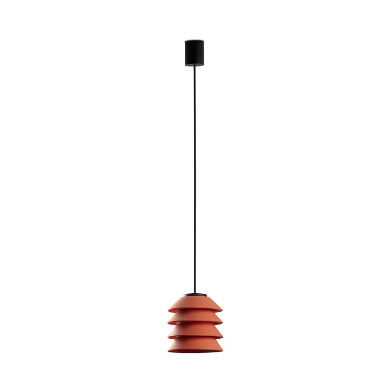 Lámpara colgante de exterior Faro Toba 24cm E27 LED naranja IP65 opal con florón 72126-166