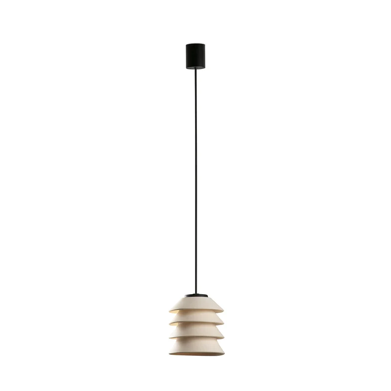 Lámpara colgante de exterior Faro Toba 24cm E27 LED beige IP65 opal con florón 72126-164
