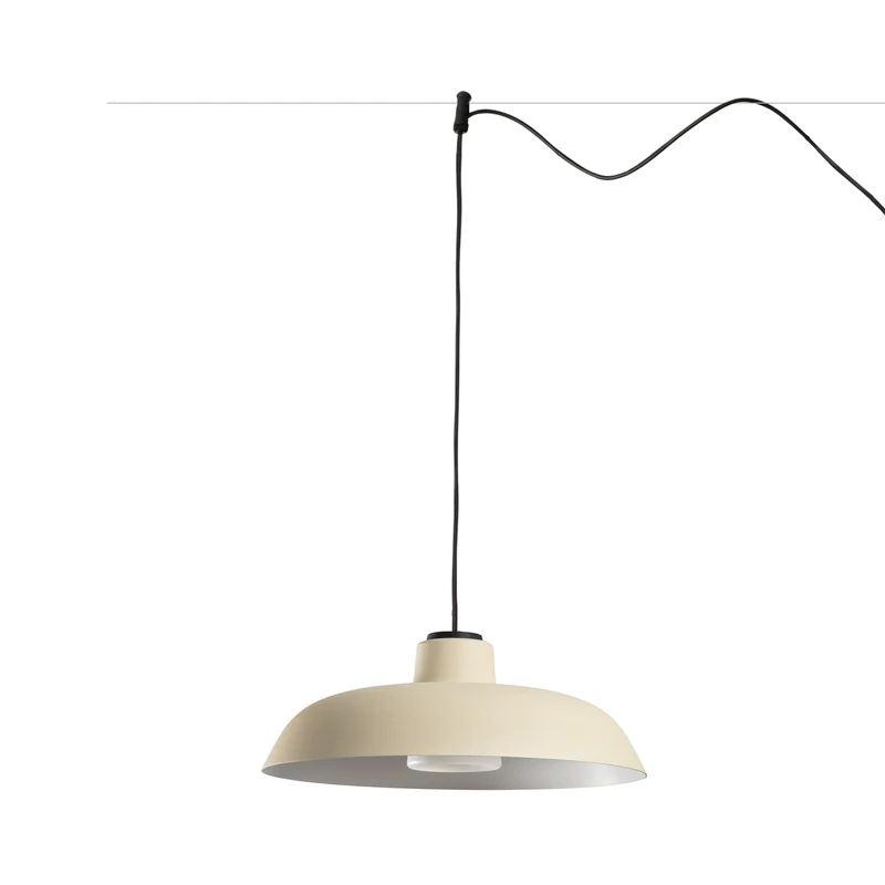 Lámpara colgante de exterior Faro Saga 26cm E27 LED beige IP65 opal sistema 72135