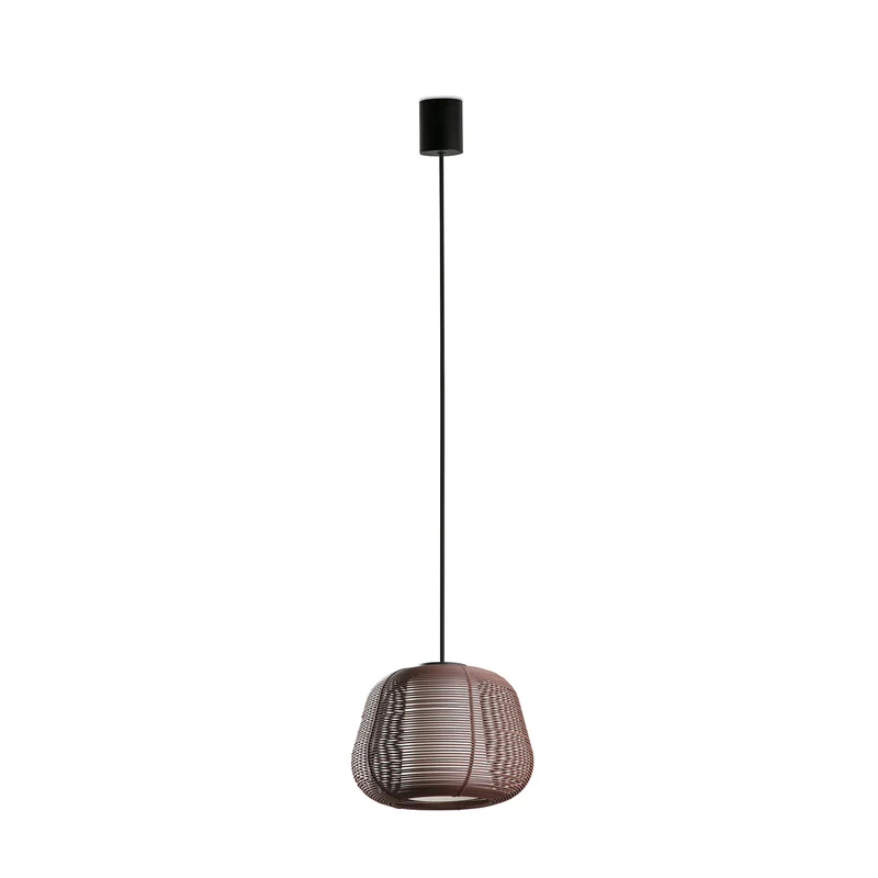 Lámpara colgante de exterior Faro Narita 28cm E27 LED marrón oxido IP65 con florón 72126-161
