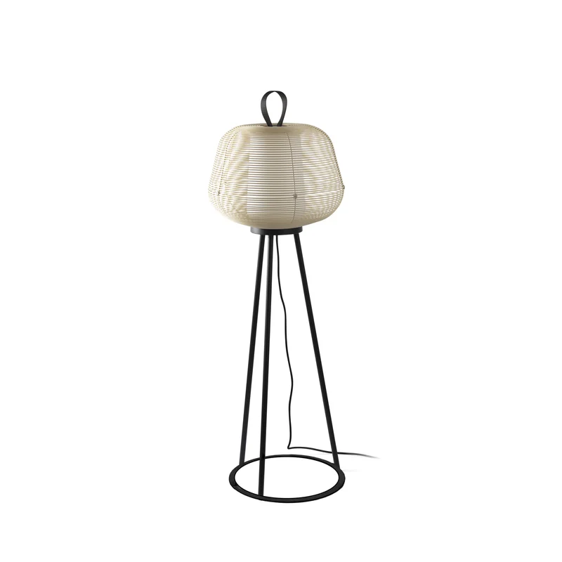 Lámpara de pie de exterior Faro Nara E27 LED beige IP65 opal 72103-155