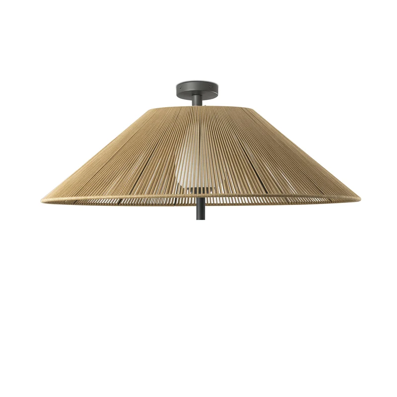 Lámpara colgante de exterior Faro Saigon 46cm E27 LED blanco brillo IP54 opal 71621-14